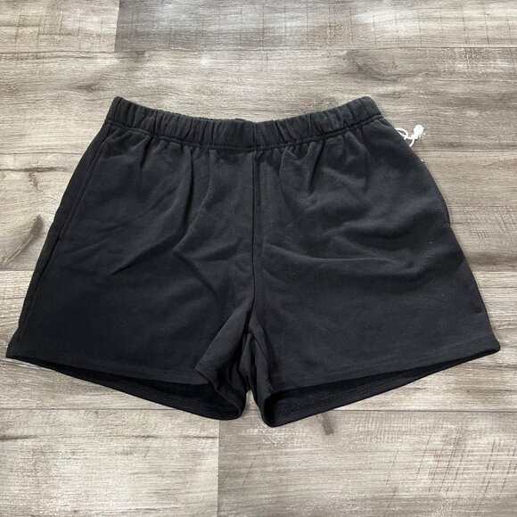 Good American Summer Sweat Shorts Black NWT Women’s Size 3 - Picture 1 of 11
